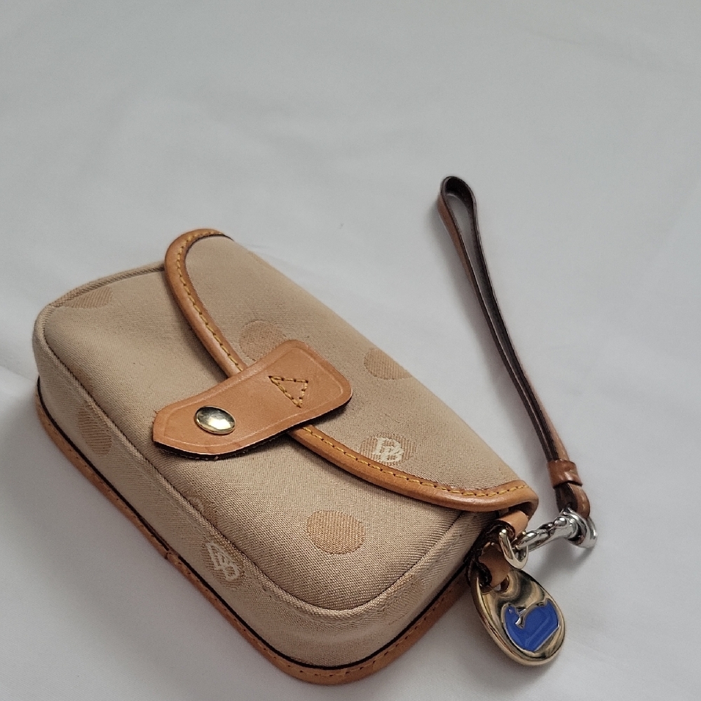 Dooney & Bourke Tan Wristlet with Brown Accents